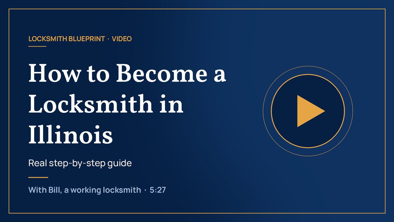 Video: How to Become a Locksmith in Illinois, real step-by-step guide with Bill, a working locksmith